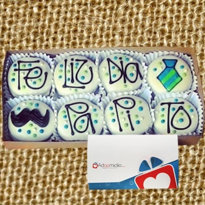 Alfajores Regalos en Cali Caja x 8 Feliz día papito Pedido Con Un Día De Anticipación