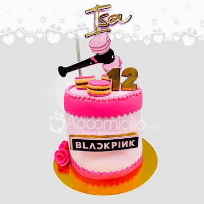 Torta De Black Pink a Domicilio Cali Para 10 Personas Pedido Solicitado Con 4 Días De Anticipación 