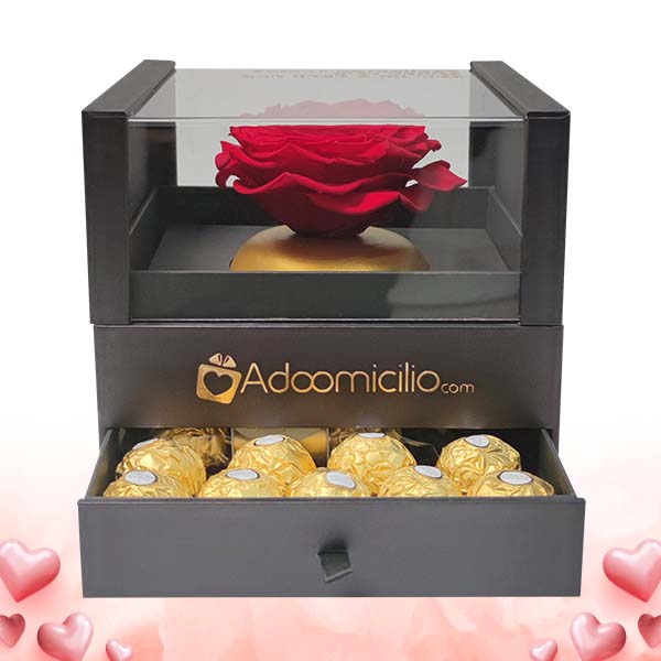 Linea De Lujo Rosa Preservada Con Chocolates Regalos San Valentin A Domicilio En Cali