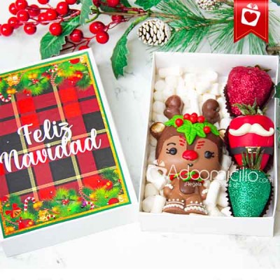 Regalos De Navidad Reno de Dulces y Fresas A Domicilio En Medellin Pedido Con 1 Dia De Anticipado