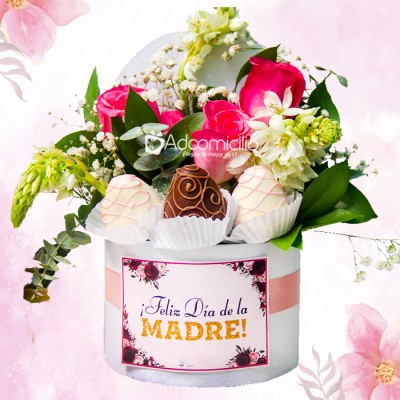 Rosas Y Fresas Con Chocolate Para Mamá A Domicilio En Medellín Pedido Con Un Día De Anticipación 