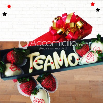 Caja de Regalos Fresas de Amor Medellín Te amo Pedido con día anticipado