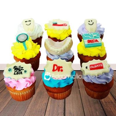 Regalos dia del Odontologo Cupcakes x 9 unidades 1 día de anticipación