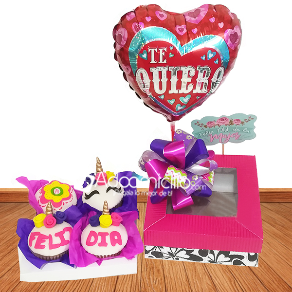 Regalos día de la mujer popayán Caja x 4 unds de Cupcakes feliz día