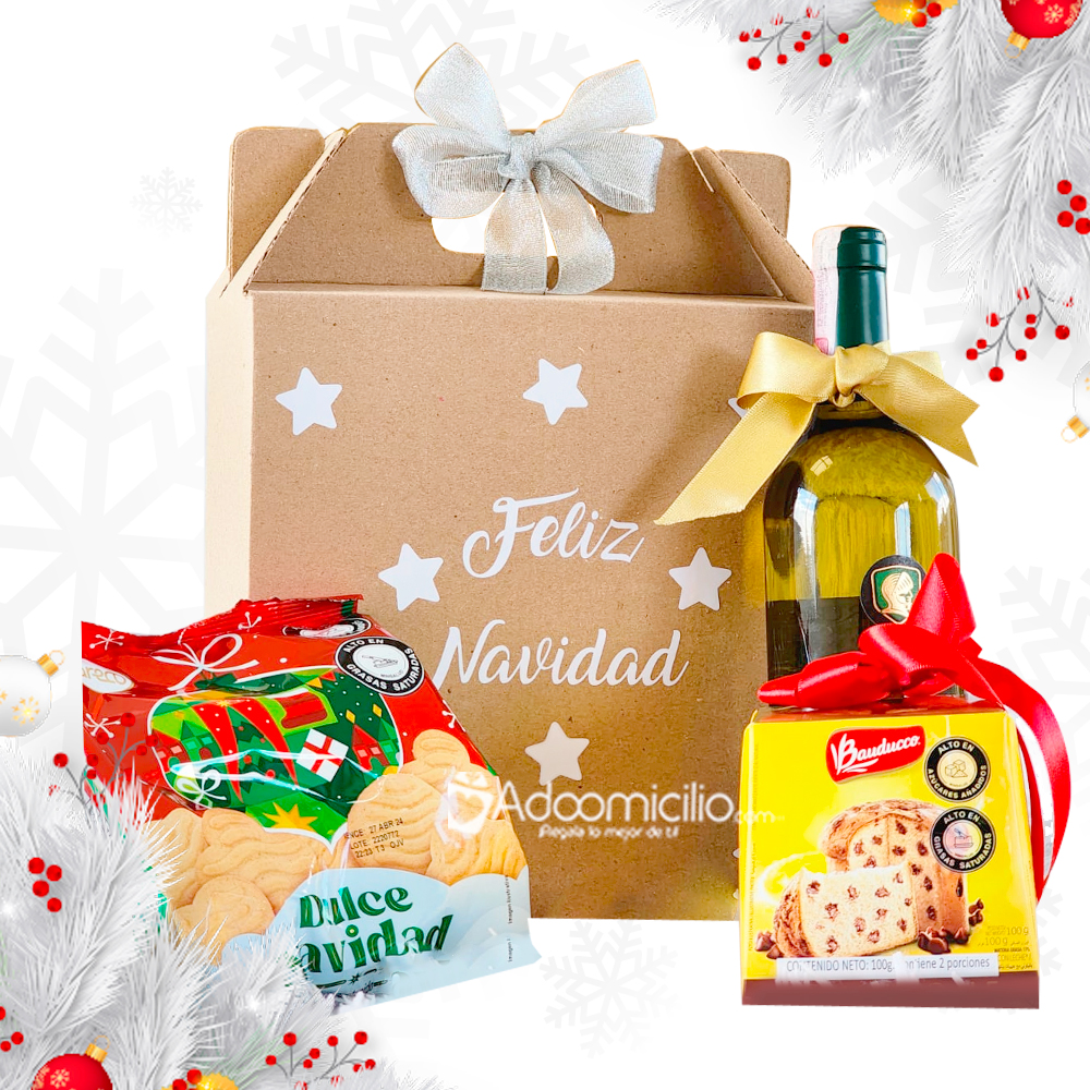 Ancheta Navideña Económica Con Vino A Domicilio En Bogotá Pedido Con Un Día De Anticipación