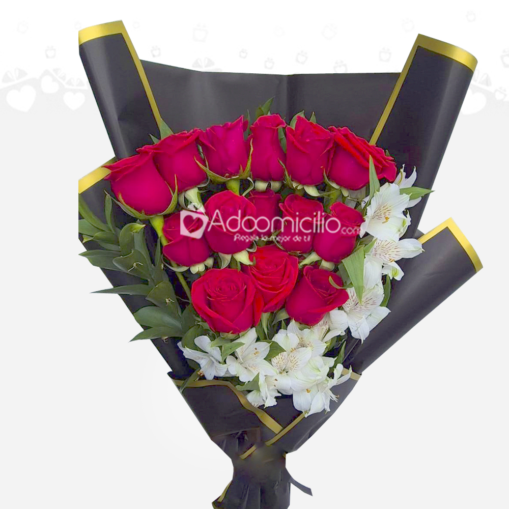 Rosas Y Atromelias En Bouquet A Domicilio En Bogotá Pedido Con Un Día De Anticipación 