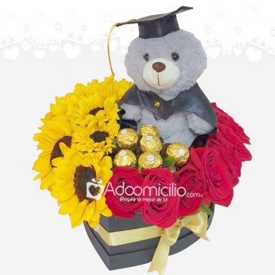 Flores Con Peluche Para Grado A Domicilio En Bogotá Pedido Con Un Día De Anticipación 