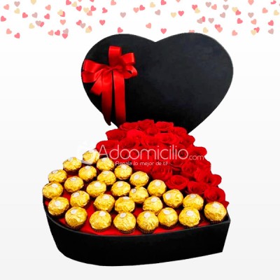 Caja Corazón De Chocolates Y Rosas Regalos De Amor Y Amistad A Domicilio En Cali