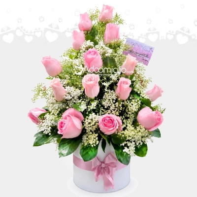 Arreglo Floral Con Rosas Rosadas A Domicilio En Pereira Pedido Con Un Día De Anticipación