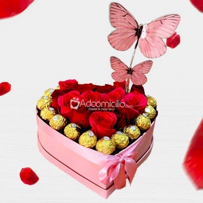 Corazón De Chocolates Y Rosas Para San Valentín A Domicilio En Medellín 