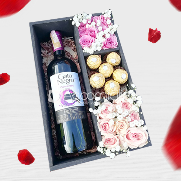 Regalos a Domicilio en Bogotá Vino Flores y Chocolates Pedido Con 1 Dia De Anticipación