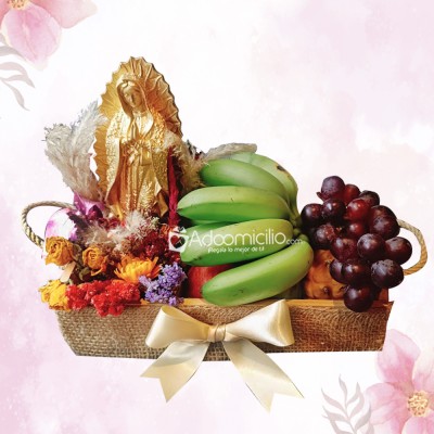 Regalo Con Frutas Y Virgen Para El Día De La Madre A Domicilio En Bogotá Pedido Con Un Día De Anticipación