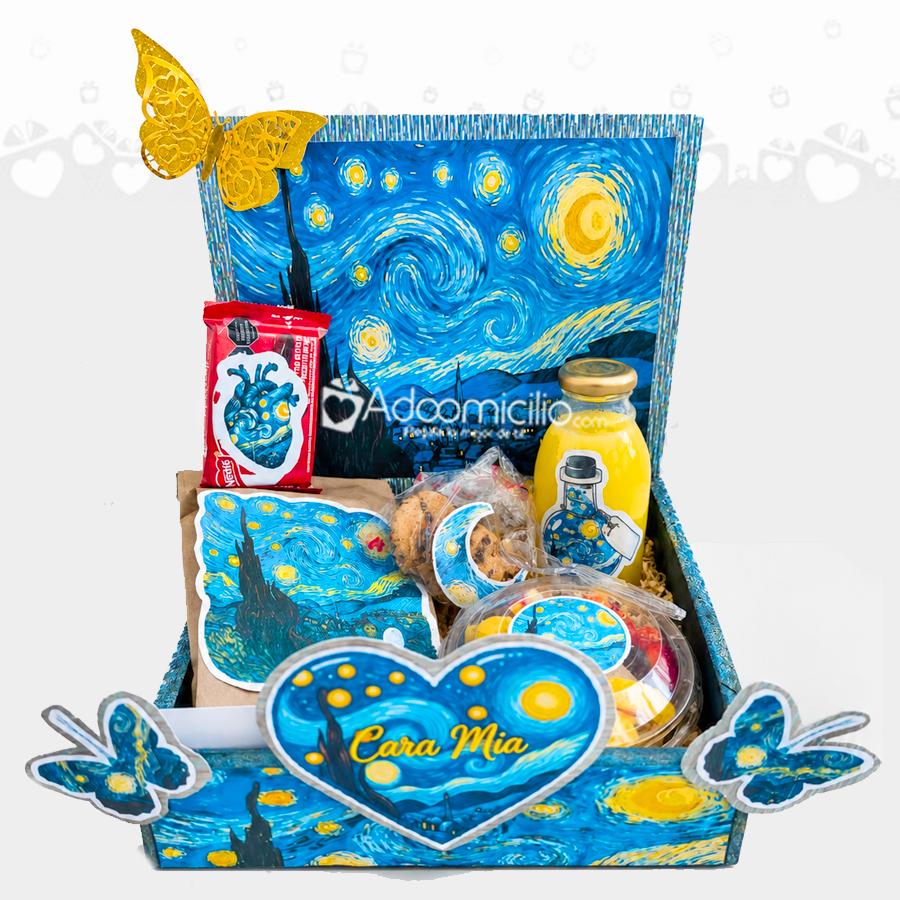 Desayuno Sorpresa Con Temática De La Noche Estrellada Para Amor Y Amistad A Domicilio En Bogotá Pedido Con Un Día De Anticipación 