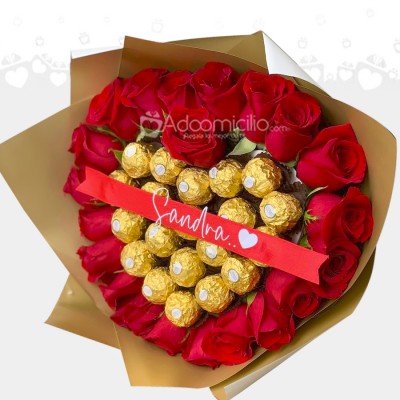 Bouquet Con Rosas Y Chocolates A Domicilio En Armenia Pedido Con Un Día De Anticipación 