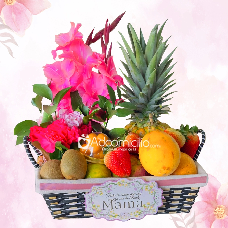 Ancheta Frutal Con Flores Para El Día De La Madre A Domicilio En Armenia Pedido Con Un Día De Anticipación 