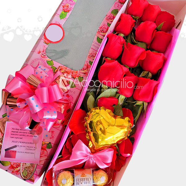 Caja de Rosas Amore Mio Regalos a Domicilio en Cali Pedido con un dia de Anticipado