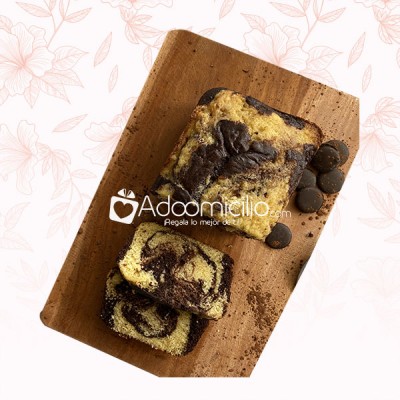 PANQUÉ MARMOLEADO DE VAINILLA Y CHOCOLATE 10 PORCIONES CCDMX  