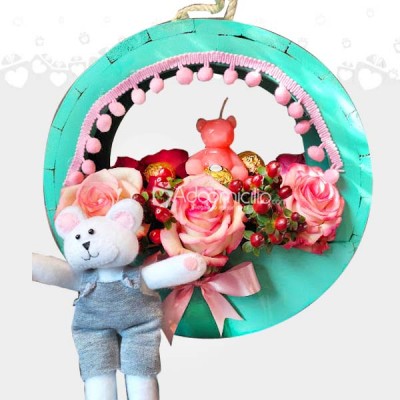 Arreglo Floral Con Peluche Para Amor Y Amistad A Domicilio En Bogotá 