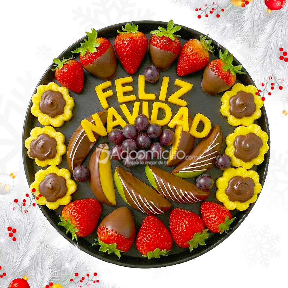 Bandeja De Frutas Feliz Navidad A Domicilio En Barranquilla Pedido Con Un Día De Anticipación 