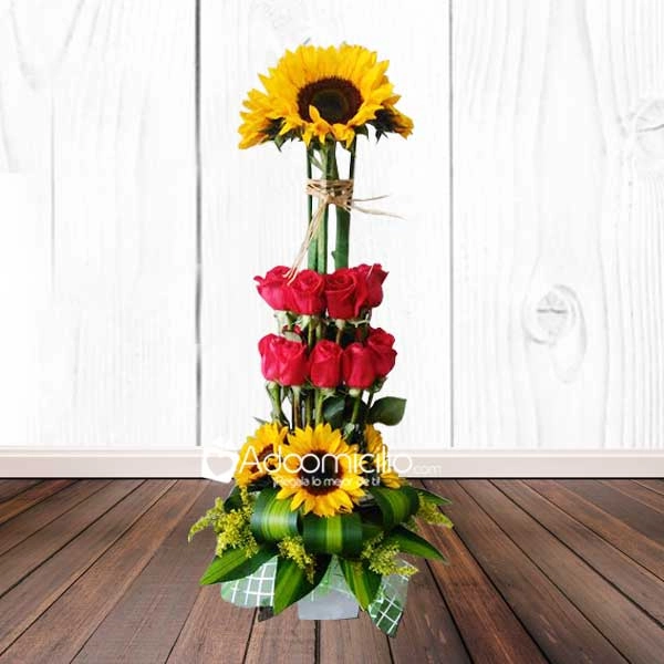 Arreglo Floral Girasoles Y Rosas A Domicilio En Cali